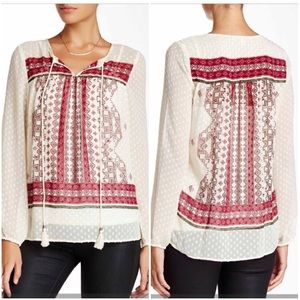 NWT Daniel Rainn Tie Front Blouse